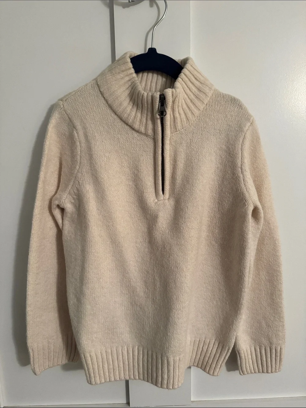 The Children's Place Cream Half-Zip Cowl Sweater size 5t